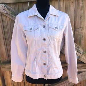 Eddie Bauer Tan Cotton Button Up Jean Style Jacket Size S